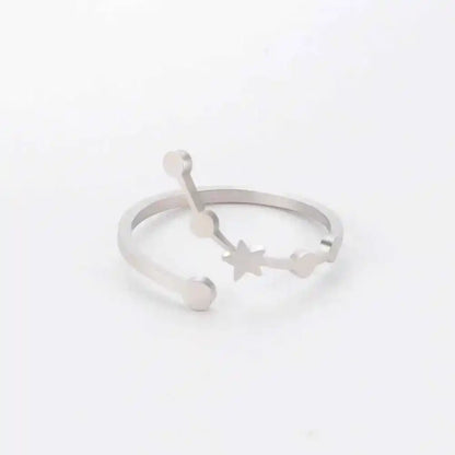 COOLTIME Zodiac Constellation Ring - Adjustable Stainless Steel Jewelry for Your Sign - Ideal Gift for Astrology Lovers - Pedlar's Attic