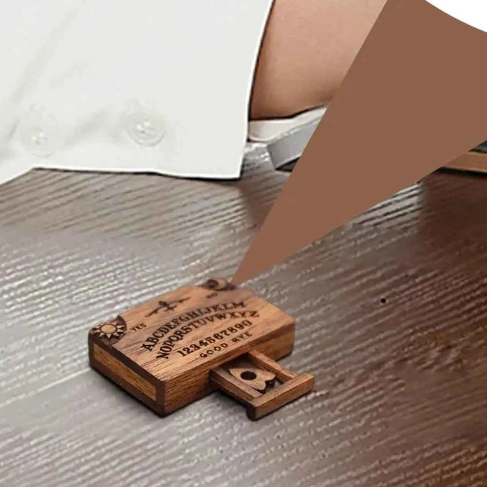 Mini Ouija Board With Drawer Handmade Retro Ouija Board Wooden Talking Spirit Board Emotional Love Drawer Divination Tools