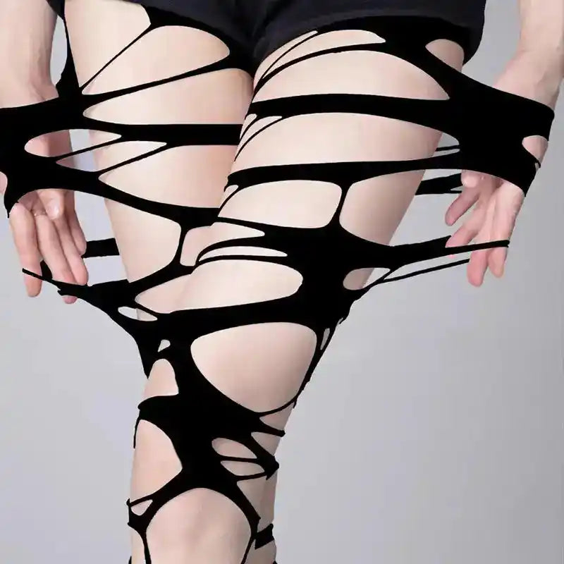 Luna’s Web – Fishnet Mesh Hollow-Out Leggings