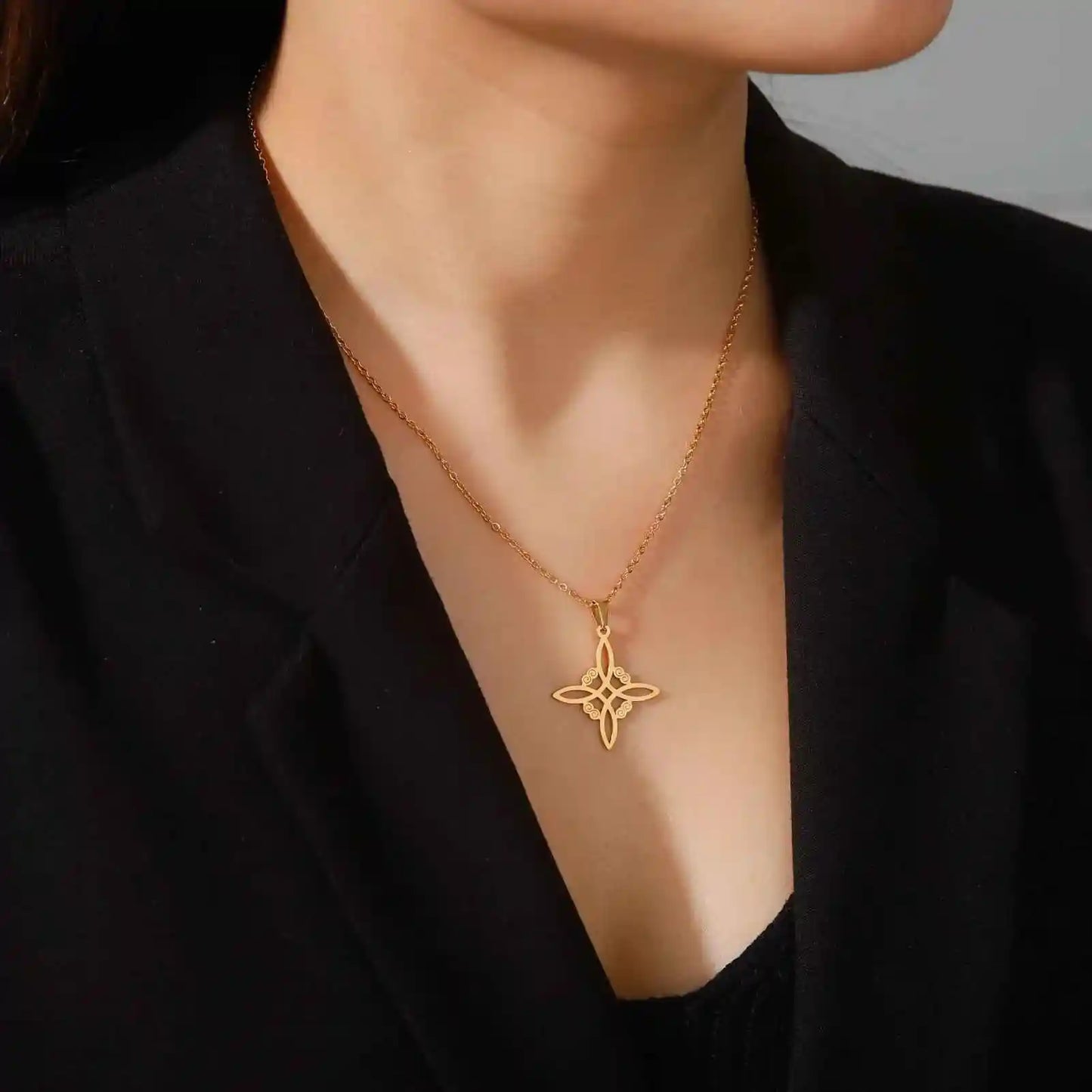 Witch Knot Necklace Stainless Steel - Pedlar's Attic