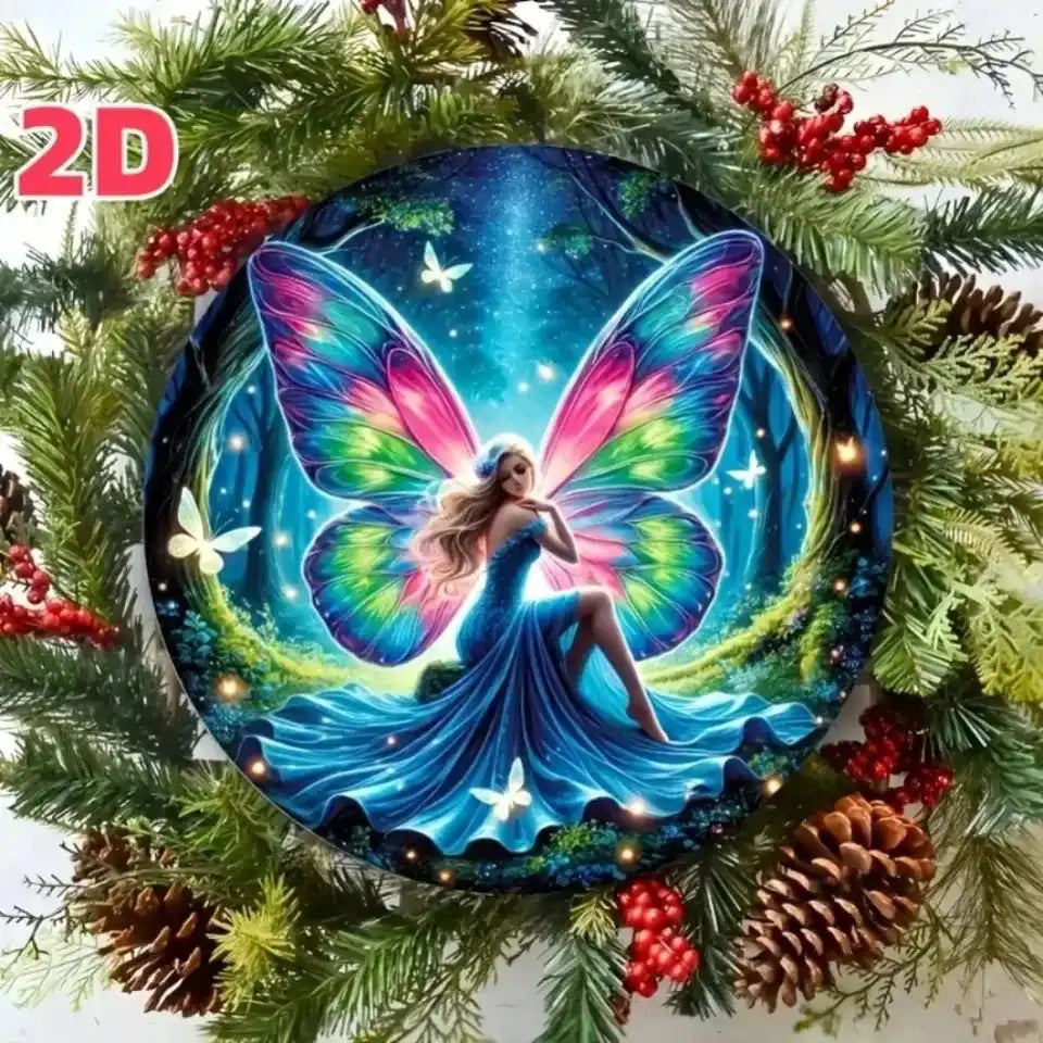 The Night the Stars Came Down — Fairy Forest Round Metal Wall Art