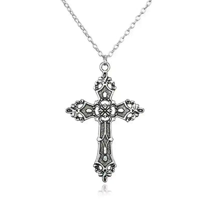 Vintage Gothic for Cross Pendant Long Chain Necklace - Pedlar's Attic