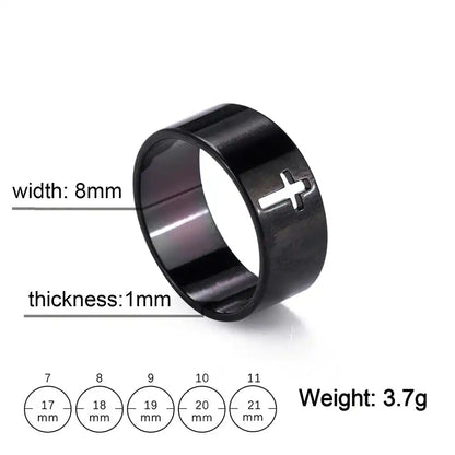 Bound by the Cross — Gothic Stainless Steel Couple Ring