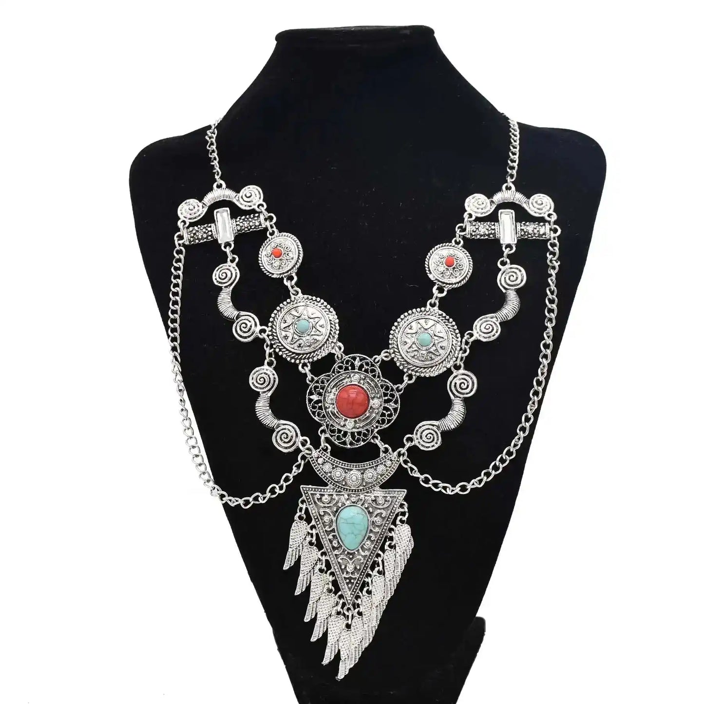 The Wanderer's Collar – Tibetan Boho Statement Necklace