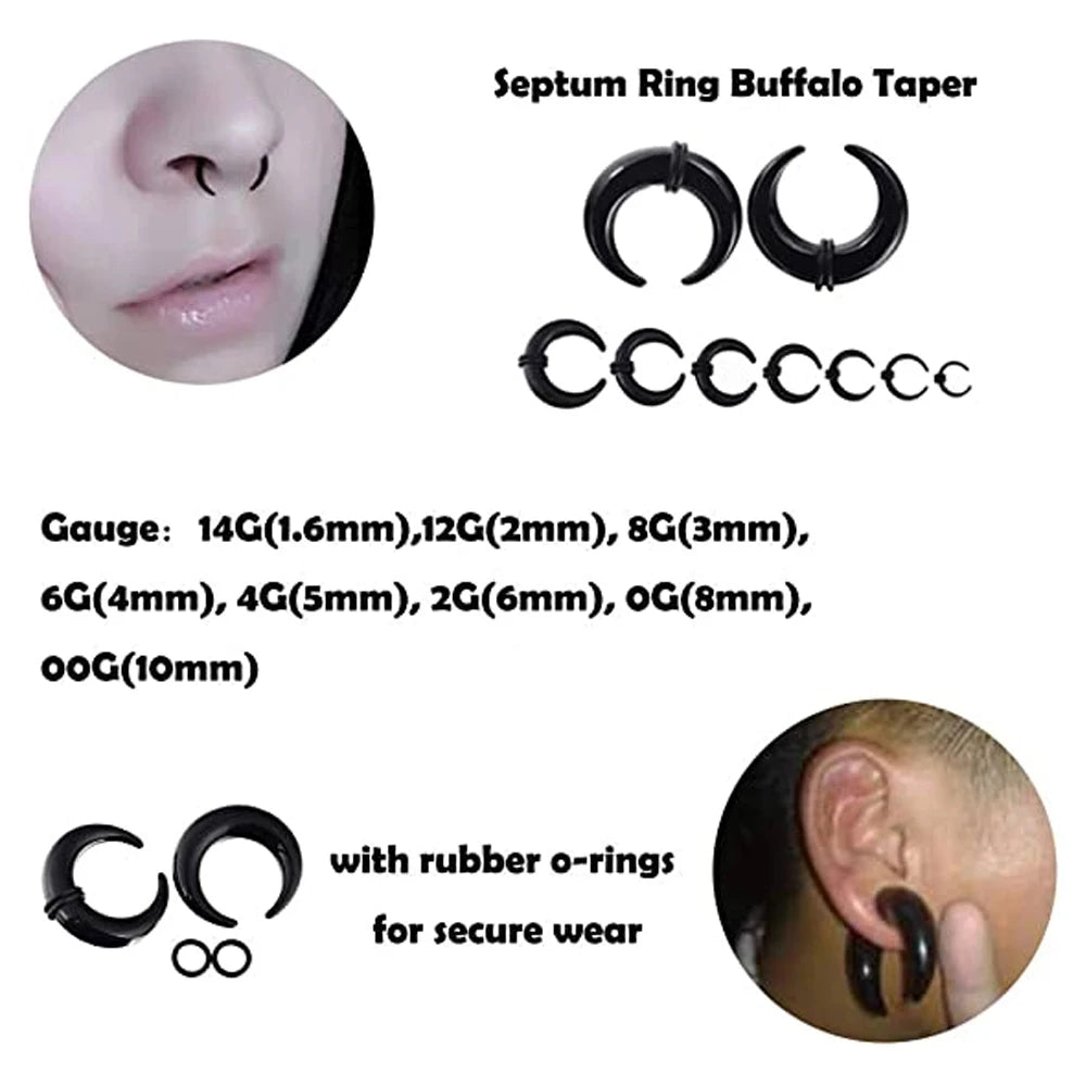 The Crescent Riot — Acrylic Taper Body Jewellery Sets