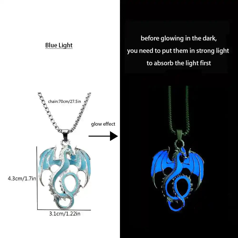 Luminous Alloy Dragon Pendant Glowing Necklace - Pedlar's Attic