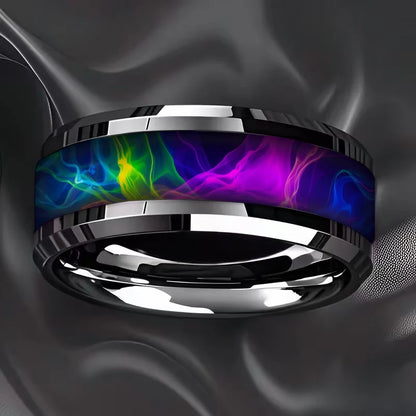 Stone Forge Ring — Agate & Stone Inlay Stainless Steel Band