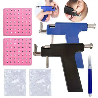 Professional Ear Piercing Gun Kit with 98pcs Stainless Steel Ear Studs-Safety Gun Piercing - Pedlar's Attic