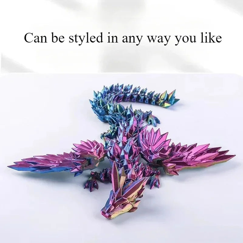 3D Printed Dragon Colorful Gem Dragon Figurines
