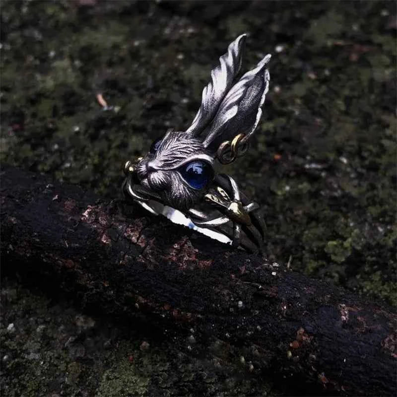 Retro Alice Wonderland Rabbit Ring Punk Gothic
