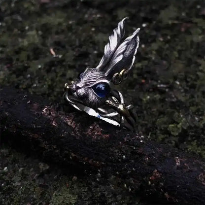 Retro Alice Wonderland Rabbit Ring Punk Gothic - Pedlar's Attic