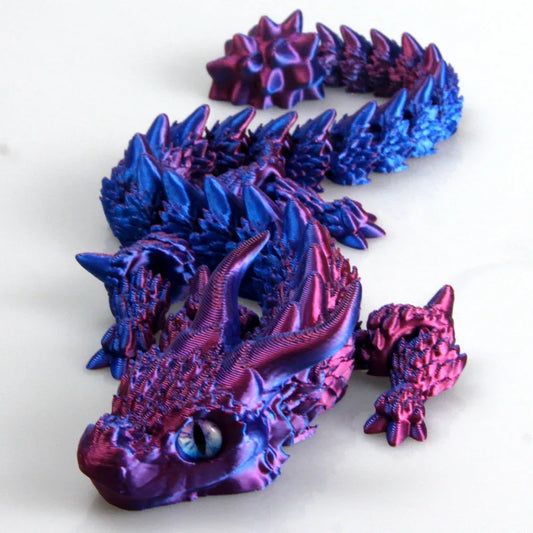 3D Printed Dragon，Vivid Eyes, 3D Printed Flexible Articulated Dragon，Home Office Decor Executive Desk Toys