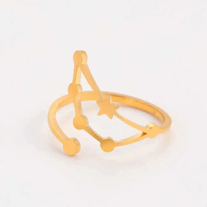 COOLTIME Zodiac Constellation Ring - Adjustable Stainless Steel Jewelry for Your Sign - Ideal Gift for Astrology Lovers - Pedlar's Attic
