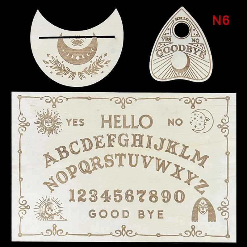 12inch Wooden Divination Pendulum Board Engraved Magic Board Ouija Board Metaphysical Message Witch's Pendulum Board Kit