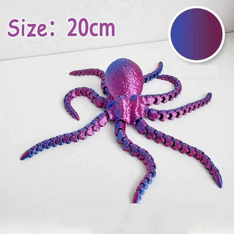 3D Printed Animals Toy Multi-joint Movable Dinosaur Snake Fidget Toy Adults Autism Stress Relief Toys Desktable Decor Kids Gift