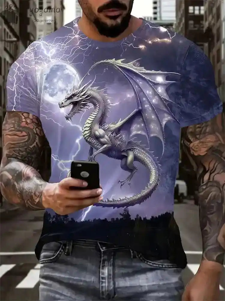 Fire & Scales – Dragon & Phoenix 3D Print Unisex Tee