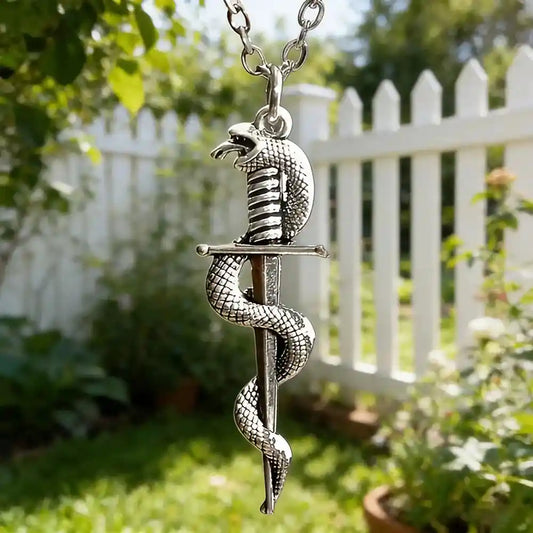 Snake Necklace,Edgy Gothic Sword - Pedlar's Attic