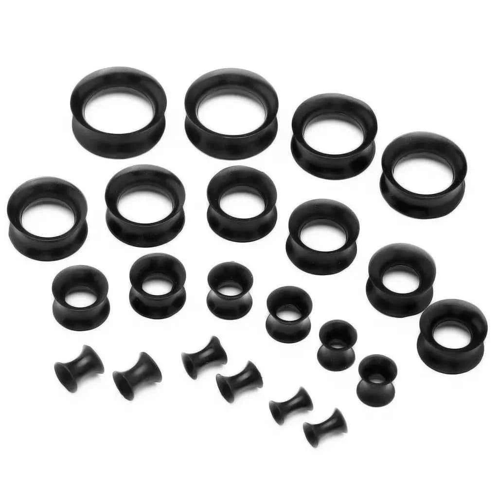 22pcs 8G-3/4 Ultra Thin Silicone Double Flared Flexible Tunnel - Pedlar's Attic