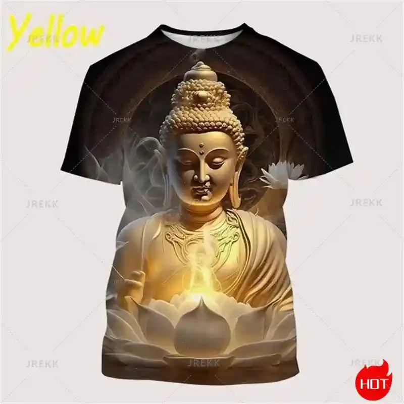Sacred Presence – Buddha & Spiritual Totem 3D Print Tee