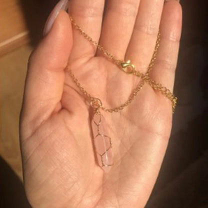 The Threaded Compass — Wire-Wrapped Crystal Point Necklace