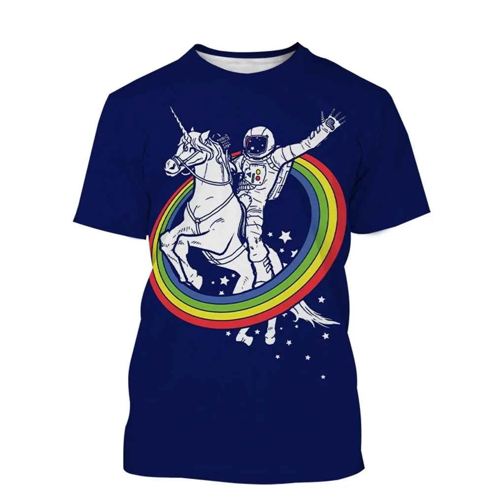 unicorn 3D painted art T-shirt