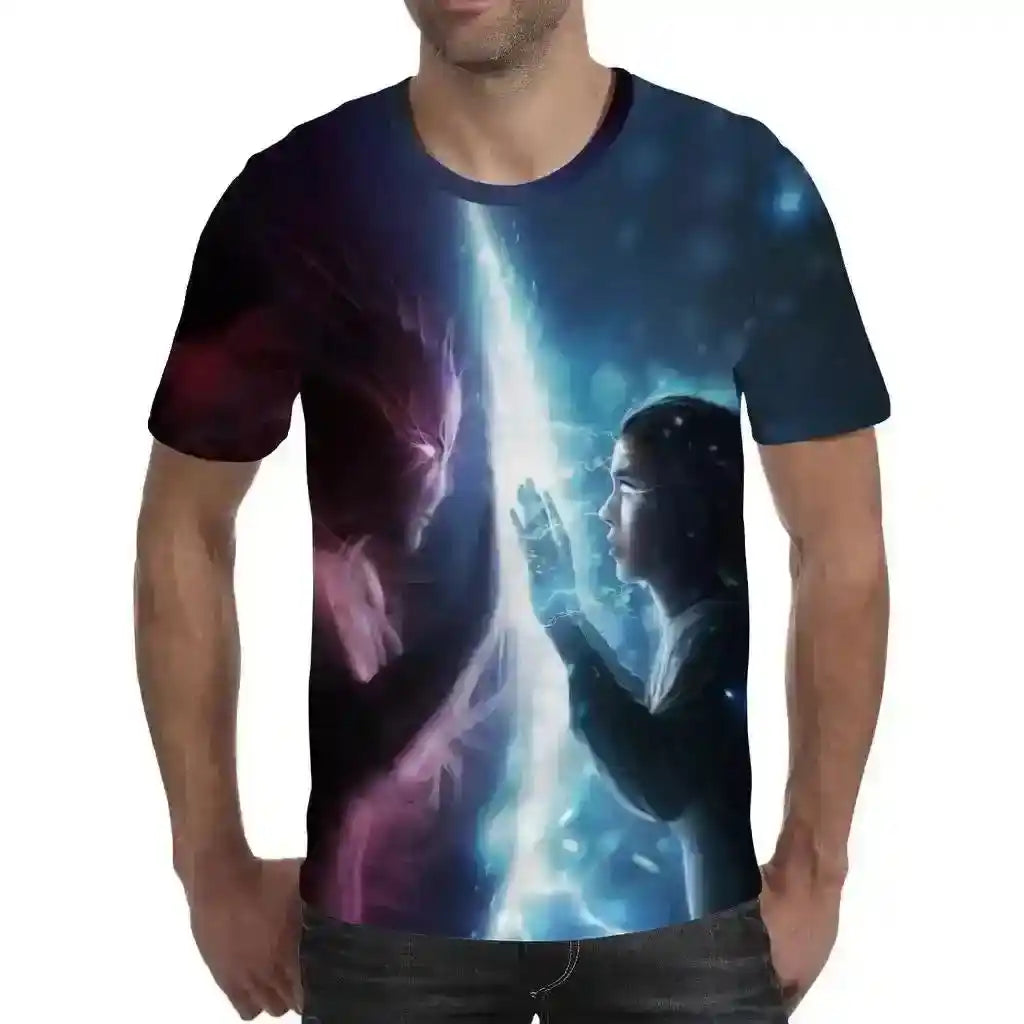 Luminous Angel – Fluorescent 3D Print Unisex Tee