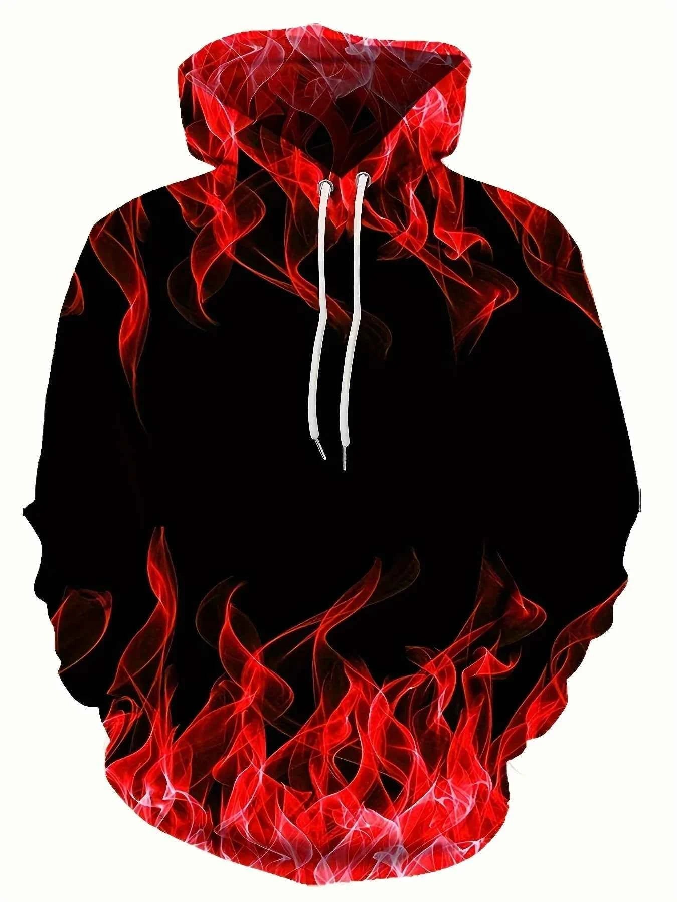 New Creative Flame 3D Print Hoodie Cool Hoodies