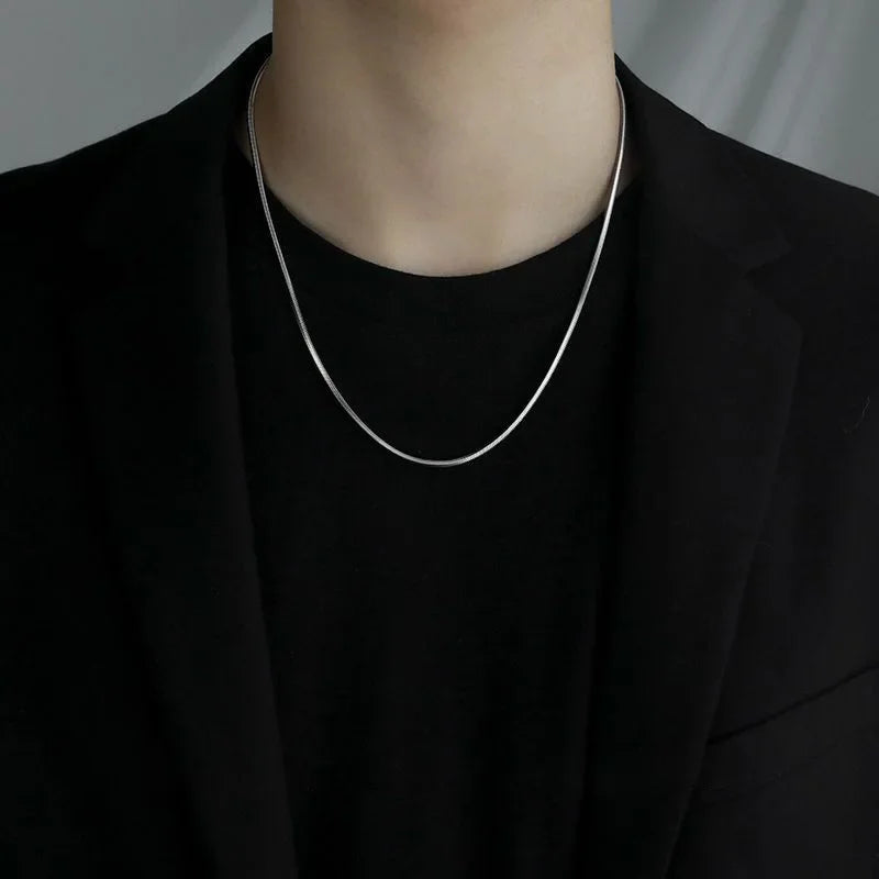 Ashen Veil Snake Chain — 925 Sterling Silver