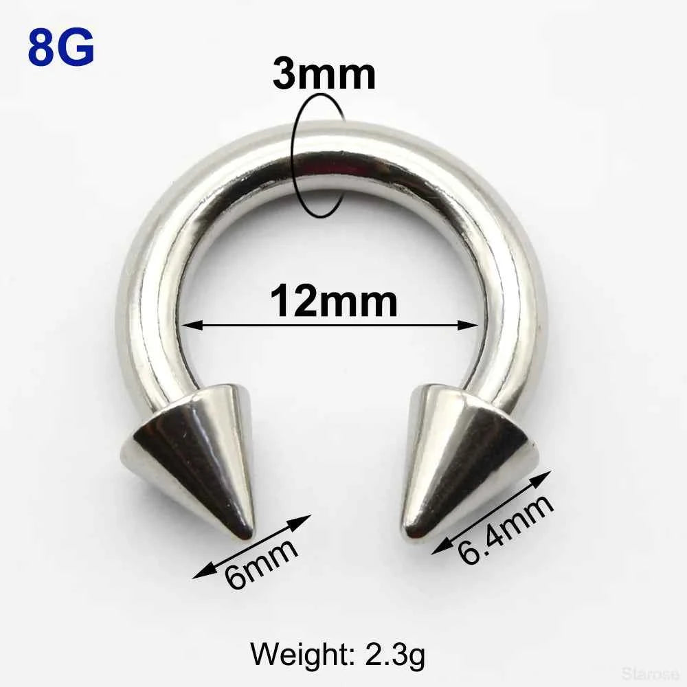 Cone Circular Barbell Piercing Septum Nose Ring Hoop Helix Earrings