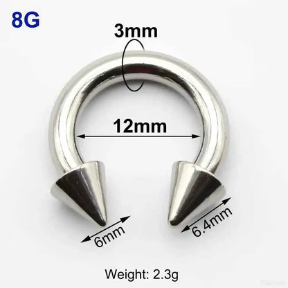 Cone Circular Barbell Piercing Septum Nose Ring Hoop Helix Earrings - Pedlar's Attic