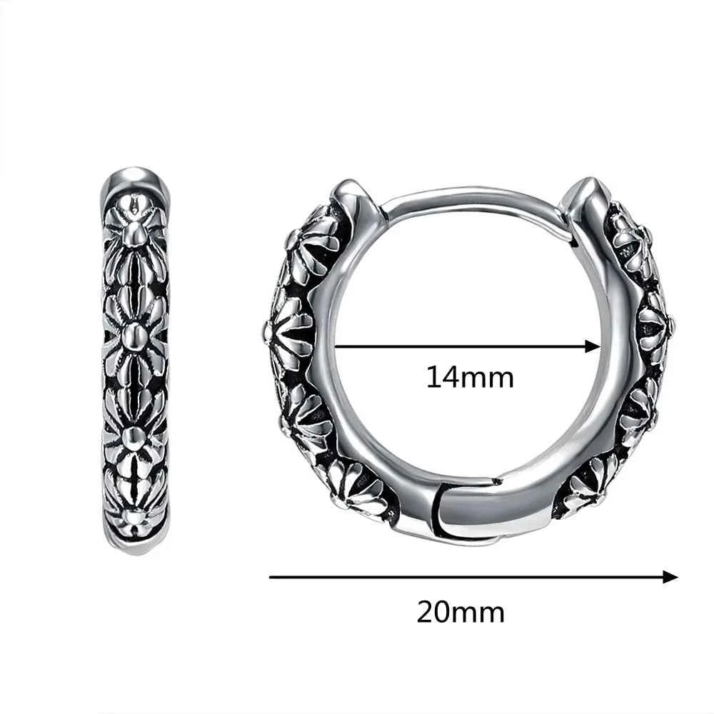 Vintage Simple Small Hoop Earrings Stainless Steel Hypoallergenic Earrings for Men Women Cool Indian Boho Jewelry