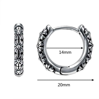 Vintage Simple Small Hoop Earrings Stainless Steel Hypoallergenic Earrings for Men Women Cool Indian Boho Jewelry - Pedlar's Attic