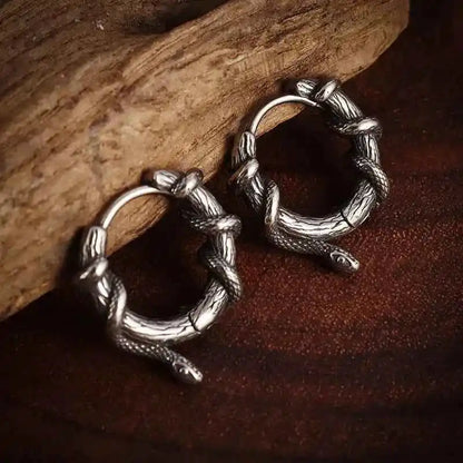 Vintage Simple Small Hoop Earrings Stainless Steel Hypoallergenic Earrings for Men Women Cool Indian Boho Jewelry - Pedlar's Attic