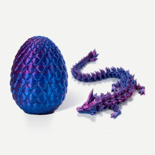 13cm high 3D Printed Dragon Egg with 30cm Dragon Full Articulated Dragon Modle Movable Rotatable Articulated Desktop Ornament