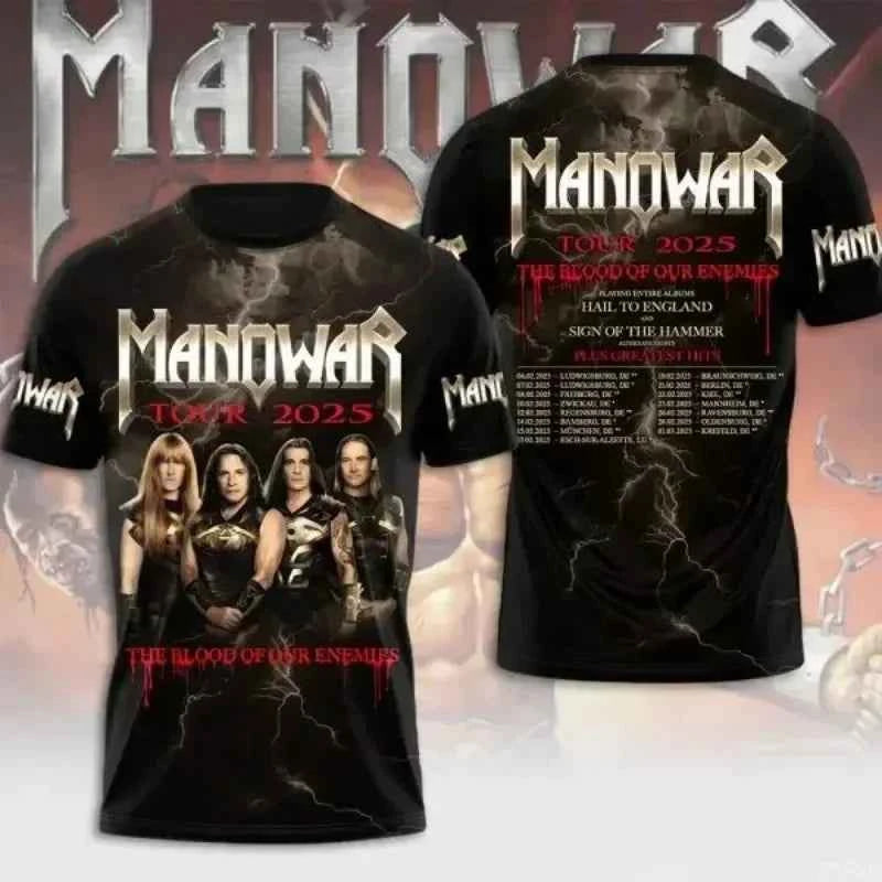 Manowar Band 3D Print T-shirt