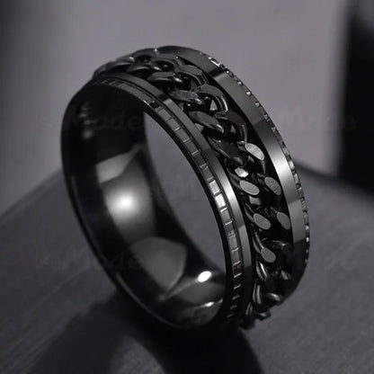 The Restless Link — Stainless Steel Chain Spinner Ring