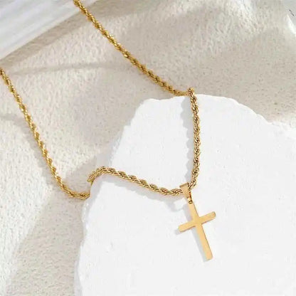 Elysian Cross Pendant Necklace - Minimalist Gold Charm for Men & Women, Perfect Gift for Every Occasion - Pedlar's Attic
