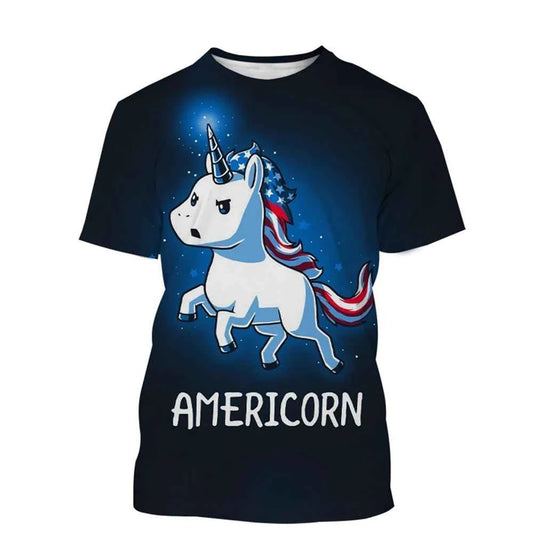 unicorn 3D painted art T-shirt