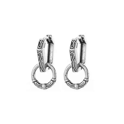 Vintage Simple Small Hoop Earrings Stainless Steel Hypoallergenic Earrings for Men Women Cool Indian Boho Jewelry - Pedlar's Attic