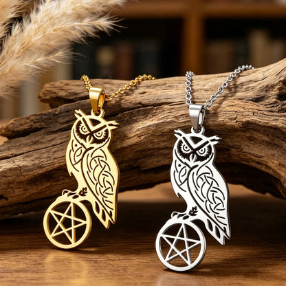 The Owl Pentacle — Stainless Steel Totem Necklace