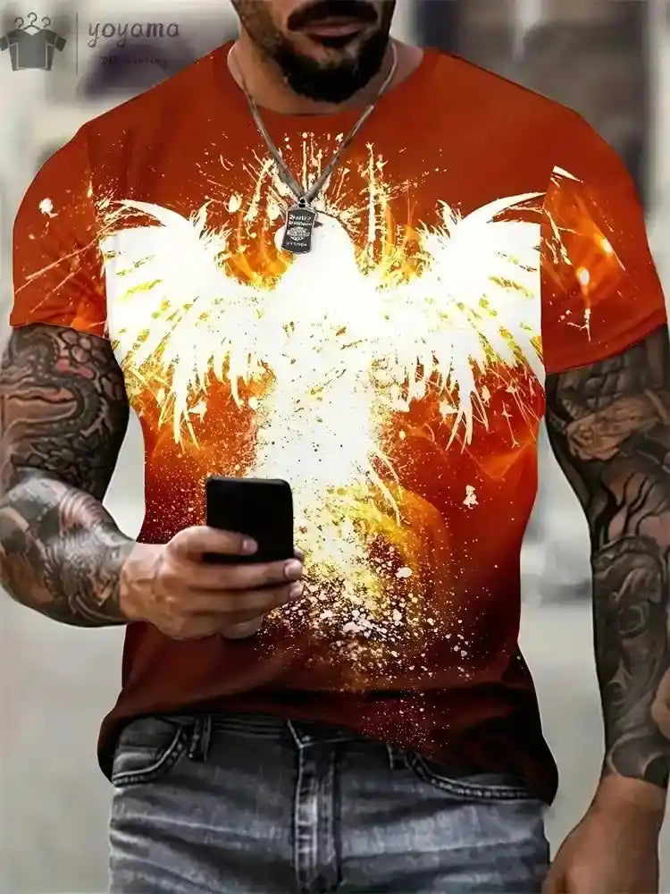 Fire & Scales – Dragon & Phoenix 3D Print Unisex Tee