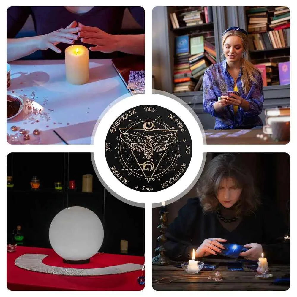 Star Pendulum Board Dowsing Divination Board Decision Maker Planchette Ouija Board Game Energy Carven Plate Witch Crafts