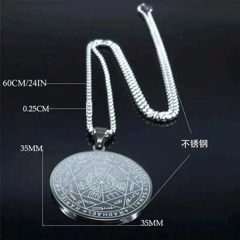 Seven Archangels Amulet Stainless Steel Necklaces - Pedlar's Attic