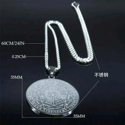 Seven Archangels Amulet Stainless Steel Necklaces - Pedlar's Attic