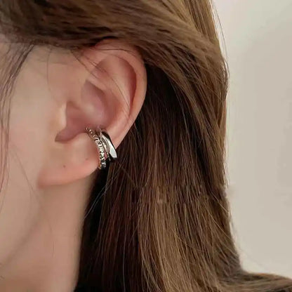 Punk Chic Geometric Ear Cuff - Non-Piercing Metal Clip-On Earrings for a Bold Fashion Statement - Pedlar's Attic
