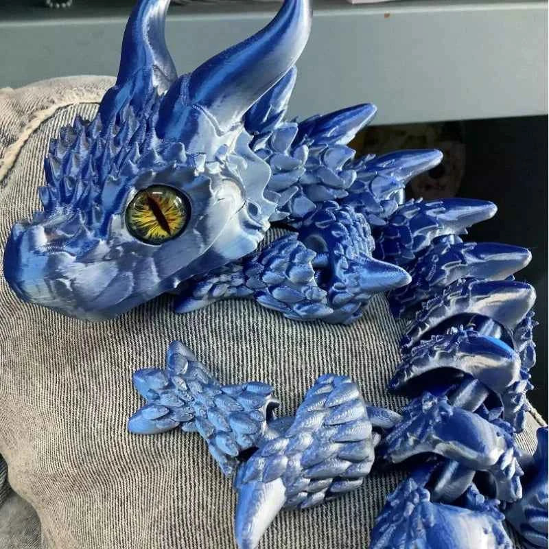 3D Printed Magic Dragon Movable Joint  Toy Rotatable Articulated Office Desktop Ornament Adults Kid Toy Crafts Gift - Pedlar's Attic
