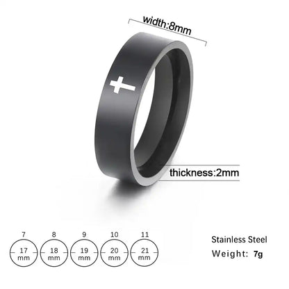 Bound by the Cross — Gothic Stainless Steel Couple Ring