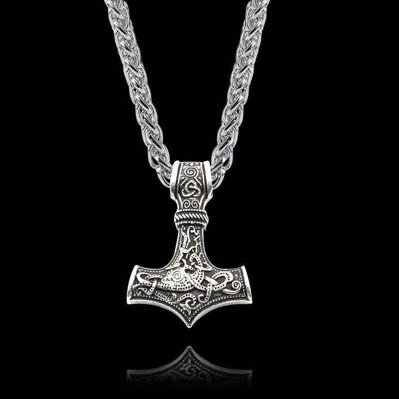 Norse Vikings Thor's Hammer Mjolnir Scandinavian Rune Amulet