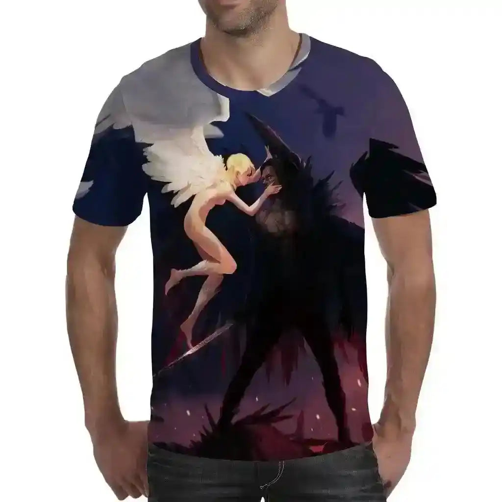 Luminous Angel – Fluorescent 3D Print Unisex Tee