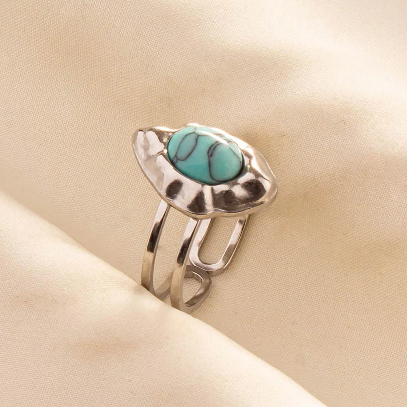 What the Stone Chose — Boho Turquoise Adjustable Ring - Pedlar's Attic
